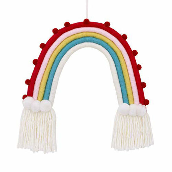 Picture of NoJo Rainbow Tapestry & White Yarn Wall Decor, Red, Pink, Yellow, Blue (7113019P)