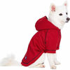 Picture of Blueberry Pet Essentials Soft & Comfy Better Basic Cotton Blend Dog Hoodie Sweatshirt in Red, Back Length 12", Pack of 1 Jacket for Dogs