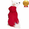 Picture of Blueberry Pet Essentials Soft & Comfy Better Basic Cotton Blend Dog Hoodie Sweatshirt in Red, Back Length 12", Pack of 1 Jacket for Dogs