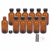 Picture of BPFY 2 oz 12 pack Amber Boston Glass Bottle With Black Poly Cap, Funnel, Chalk Labels, Pen Dispensing Bottles for Homemade Vanilla Extract, Essential Oils, Herbal Medicine, Wedding Christmas Decor