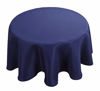 Picture of Biscaynebay Textured Fabric Round Tablecloths, Water Resistant Spill Proof Washable Tablecloths for Dining, Kitchen, Wedding, Parties etc, Navy 70 Inches in Diameter