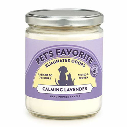 Picture of Pet's Favorite - Tested & Proven - Odor Eliminating Candle, Pet-Friendly Scented Candle, in 4 Great Fragrances - 70-Hour Burn Time, Cotton Wick (Calming Lavender, Pack of 1)