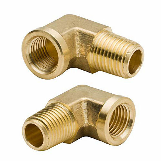 Picture of Legines 90 Degree Brass Street Elbow 1/2" NPT Male x 1/2" NPT Female Forged Pipe Fitting (Pack of 2)