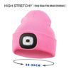 Picture of Beanie Hat with Light for Kids,Unisex USB Rechargeable Hands Free 4 LED Headlamp Cap Winter Knitted Night Lighted Hat Flashlight, Gifts for kids Boys Girls (Pink)