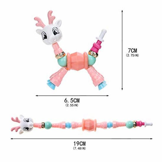 Picture of FEIDIAO 8 Pcs Cute Deformed Bracelet Children's Toy Pendant Animal Twist Bracelet for Kids Magical Bracelet DIY Toy Girls Necklaces, Make a Bracelet or Twist into a Pet