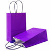 Picture of AZOWA Gift Bags Small Kraft Paper Bags with Handles (5 x 3.1 x 8.2 in, Purple, 25 Pcs)