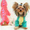 Picture of DELIFUR Dinosaur Dog Halloween Costume Pet Dino Hoodie for Small Dogs Cats (M, Green)