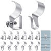 Picture of 12 Pieces Vinyl Siding Hooks Stainless Steel Vinyl Siding Hangers No-Hole Needed Hanger, 12 Pieces Vinyl Siding Clips Hooks Siding Screws Hangers for Heavy Duty Outdoor Decorations