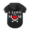 Picture of EXPAWLORER Dog Hoodie Black - Fleece Sweatshirt Hoodies Love Mom Costumes