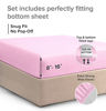 Picture of Full Fitted Sheet - Single Fitted Deep Pocket Sheet - Fits Mattress Perfectly - Soft Wrinkle Free Sheet - 1 Fitted Sheet Only - Light Pink