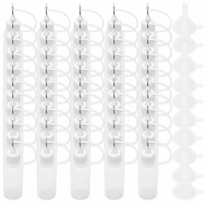 Picture of Adecco Precision Tip Applicator Bottle, Glue Applicator Bottles, 50 PCS 15ml Precision Tip Applicator Bottles with 10 Plastic Funnels, for Acrylic Painting, Quilling, Alcohol Ink(Precision Tip Bottle)