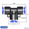 Picture of Tailonz Pneumatic Blue 1/2 inch OD Tee Plastic Push to Connect Fittings 3 Ways Tube Connect Push Fit Push Lock PE-1/2(Pack of 10)