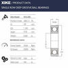 Picture of XiKe 10 Pcs R10-2RS Double Rubber Seal Bearings 5/8" x 1-3/8" x 11/32", Pre-Lubricated and Stable Performance and Cost Effective, Deep Groove Ball Bearings.