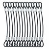 Picture of Bytiyar 15 pcs 7.87 inches (20cm) Galvanized Steel Wire Rope Lanyard Cable Tether Safety Strap with Vinyl Cover Coated and 2 Loops Black