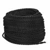 Picture of 32.8ft Twisted Cloth Covered Wire, Black 18/2 Cloth Covered Electrical Wire, 18 Wire Gauge 2-Conductor Fabric Covered Lamp Cord, Vintage Twisted Cloth Covered Wire, for DIY Projects (Black)