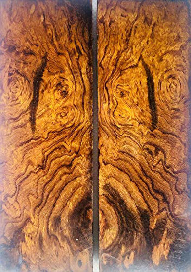 Picture of Bookmatched Ironwood (Burl Ball Pattern) Knife Scales - Knife Makers Material - Size 5 1/8 x 1 3/4 x 1/2 Inches - 1 Pair