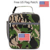 Picture of FlowFly Kids Lunch box Insulated Soft Bag Mini Cooler Back to School Thermal Meal Tote Kit for Girls, Boys, Forest Camo with Flag