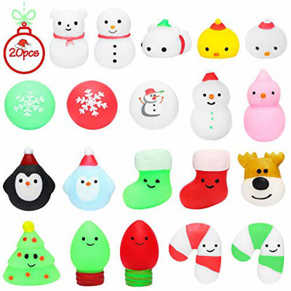 Picture of MALLMALL6 20Pcs Christmas Mochi Squeeze Toys for Kids Party Favors, Kawaii Animal Squeeze Stress Relief Toys for Christmas Decoration Treat Bags Gifts, Birthday Gifts, Classroom Prize, Goodie Bag