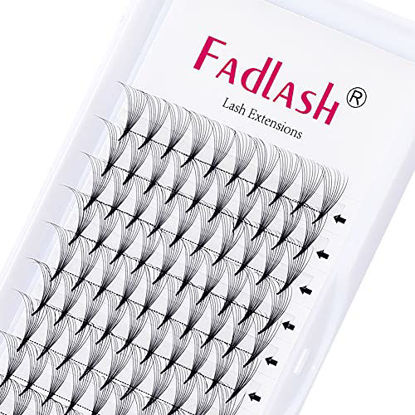 Picture of Lash Extension Premade Fans 9D 0.07 Pro Point Premade Eyelash Extensions Fans Middle Long Stem Matte Pre Fanned Volume Lash Extensions (9D-0.07-D, 18mm)