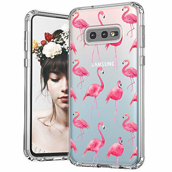 Picture of MOSNOVO Galaxy S10e Case, Tropical Cute Flamingo Printed Pattern Clear Design Transparent Plastic Hard Back Case with TPU Bumper Protective Case Cover for Samsung Galaxy S10e