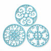 Picture of Silicone Trivet Mat - Non-Slip & Heat Resistant Kitchen Hot Pads for Countertops & Table - Kitchen Trivets for Hot Dishes & Cookware - Hot Pot Holder for Pots & Pans - Turquoise,Set of 3