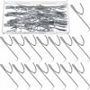 Picture of Metal Curtain Hooks Long Drapery Hook Pins 7cm by 1.8cm Stainless Steel Pin on Hooks with Clear Box for Window Curtain, Door Curtain and Shower Curtain, Silver (80 Pieces)