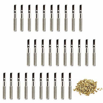 Picture of Liyafy 30Pcs 40mm Tuning Pin Nails with Brass Rivets Set for Lyre Harp Small Harp Musical Stringed Instrument