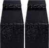 Picture of yuboo Black Sequin Table Runners, 2 Pack Glitter 12''x108'' Glitter Table Cloth for Halloween Party Decorations