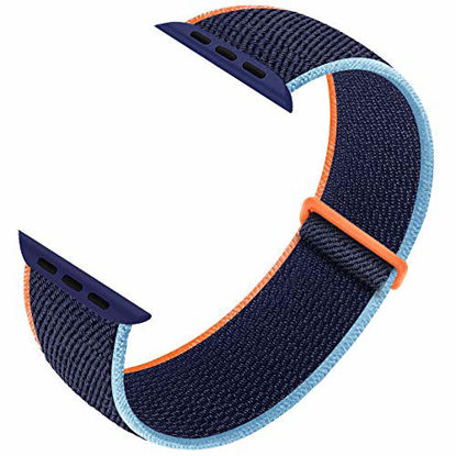 Picture of Sport Loop Band Compatible with Apple Watch Band 38mm 40mm 42mm 44mm iWatch Series 6 5 SE 4 3 2 1 Strap, Nylon Velcro Women Men Stretchy Elastic Braided Wristband, 38mm 40mm DeepNavy