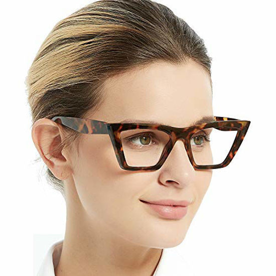 Picture of OCCI CHIARI Reading Glasses Women's Reader Cat Eye Eyeglasses 0 1.0 1.25 1.5 1.75 2.0 2.25 2.5 2.75 3.0 3.5 4.0 5.0 6.0 (Brown,200)