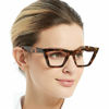 Picture of OCCI CHIARI Reading Glasses Women's Reader Cat Eye Eyeglasses 0 1.0 1.25 1.5 1.75 2.0 2.25 2.5 2.75 3.0 3.5 4.0 5.0 6.0 (Brown,100)