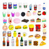 Picture of 50 Pcs Miniature Food Drink Bottles Soda Pop Cans Pretend Play Kitchen Game Party Accessories Toys Hamburg Cake Ice Cream for 1/12 Doll House (25Food+25Drink)