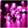 Picture of SEMILITS Solar Flower String Lights Outdoor Waterproof 23ft 50 Cherry Blossoms LED Pink Fairy Light Decorations for Christmas Tree Garden Patio Fence Yard Spring