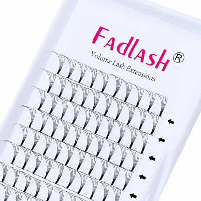 Picture of FADLASH Eyelash Extensions 5D Volume Lash Extensions Thickness .07 Lash Fans D Curl Premade Fans Soft|Optinal 0.07 0.10 C D Curl 8-20mm Professional Salon Supplies (5D-0.07-D, 12mm)