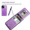 Picture of Vaburs Wallet Case for iPhone 13 Mini, Kickstand Case with Credit Card Holder, Embossed Mandala Floral Pattern Premium PU Leather Magnetic Closure Shockproof Protective Flip Cover 5.4" (Purple)