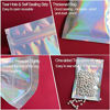 Picture of 100 Pieces Mylar Holographic Resealable Bags - 4.7 x 7" Smell Proof BagsFoil Pouch Ziplock Bags for Party Favor Food Storage