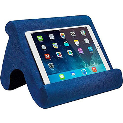 Picture of Tablet Pillow Stand - Tablet Holder Dock for Bed with Multi-Viewing Angles , Compatible with iPad Pro 9.7, 10.5,12.9 Air Mini 4 3, Kindle, Galaxy Tab, E-Reader (Blue)