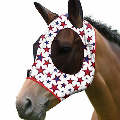 Picture of Harrison Howard Elasticity Horse Fly Mask Superb Comfort with UV Protection Standard Horse Fly Mask for Horse-Dream Star (M; Cob)