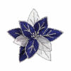 Picture of Sea Team 12-Pack Artificial Glitter Poinsettia Christmas Flower Ornaments Tree Decorations, 6.5-inch, Blue