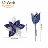 Picture of Sea Team 12-Pack Artificial Glitter Poinsettia Christmas Flower Ornaments Tree Decorations, 6.5-inch, Blue