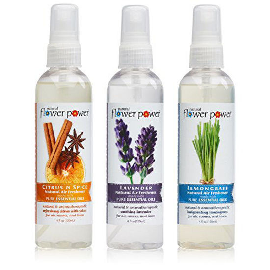 Picture of Natural Flower Power - Natural Air Fresheners Variety Pack (Citrus & Spice, Lavender and Lemongrass), 4 Ounce (3 Pack)