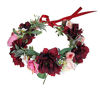 Picture of DDazzling Women Flower Headband Wreath Crown Floral Wedding Garland Wedding Festivals Photo Props (Burgundy and Pink Flower)