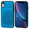 Picture of Vaburs iPhone Xs iPhone X Case with Wallet Card Holder,Embossed Mandala Pattern Flower PU Leather 4 Card Slots Kickstand Shockproof Protective Flip Cover for iPhone Xs/X 5.8 Inch(Blue)