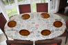 Picture of Elastic Edged Flannel Backed Vinyl Fitted Table Cover - Multi-Color Geometric Pattern - Oblong/Oval Fits Tables Up to 48"W x 68"L