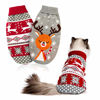 Picture of HYLYUN Cat Christmas Sweater 2 Packs - Puppy Christmas Sweater Pet Reindeer Snowflake Sweaters for Kittys and Small Dogs XL