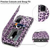 Picture of LETO Galaxy S20 FE Case,Flip Folio Leather Wallet Case Cover with Fashion Flower Designs for Girls Women,with Card Slots Kickstand Protective Phone Case for Samsung Galaxy S20 FE Purple Leopard