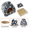 Picture of GINIDEAR Guinea Pig Bed, GINIDEAR Guinea Pig Hideout House Accessories Warm Bed for Small Animals Hamsters Chinchillas Dwarf Bunnies Hedgehogs. M, Grey Stars.