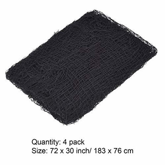 Picture of JOVITEC 4 Pack Halloween Creepy Cloth Freaky Loose Weave Creepy Cloth Fabric Scary Spooky Halloween Decoration (2 Yards x 30 Inch, Black)