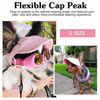 Picture of Pawaboo Dog Parent-Child Hats, Pet's Mom/Dad Baseball Cap Set, Dog Visor Cap Sun Protection Hats with Ear Holes and Adjustable Strap, Family Matching Hats for Owner and Lovely Pet, Large, Pink