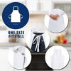 Picture of Wealuxe Professional White Bib Aprons | 32x28 Inch | White | 2 Pack